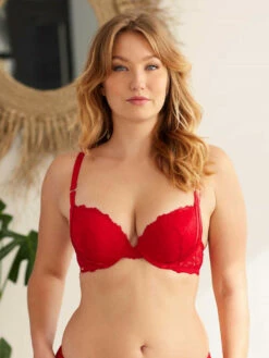 Carlota Rouge Baiser Soutien-gorge à Coque Fine Bonnet DE