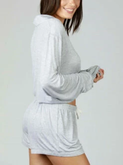 COCOON Shorty Gris Chiné -Valège Soldes Boutique cocoon gris chine shorty 1