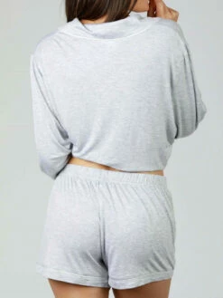 COCOON Shorty Gris Chiné -Valège Soldes Boutique cocoon gris chine shorty 2