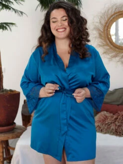 FLO Bleu Paon Kimono