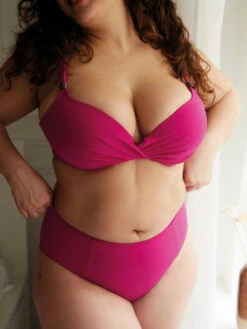 SWIMDIEGO Fushia Maillot De Bain Culotte Haute